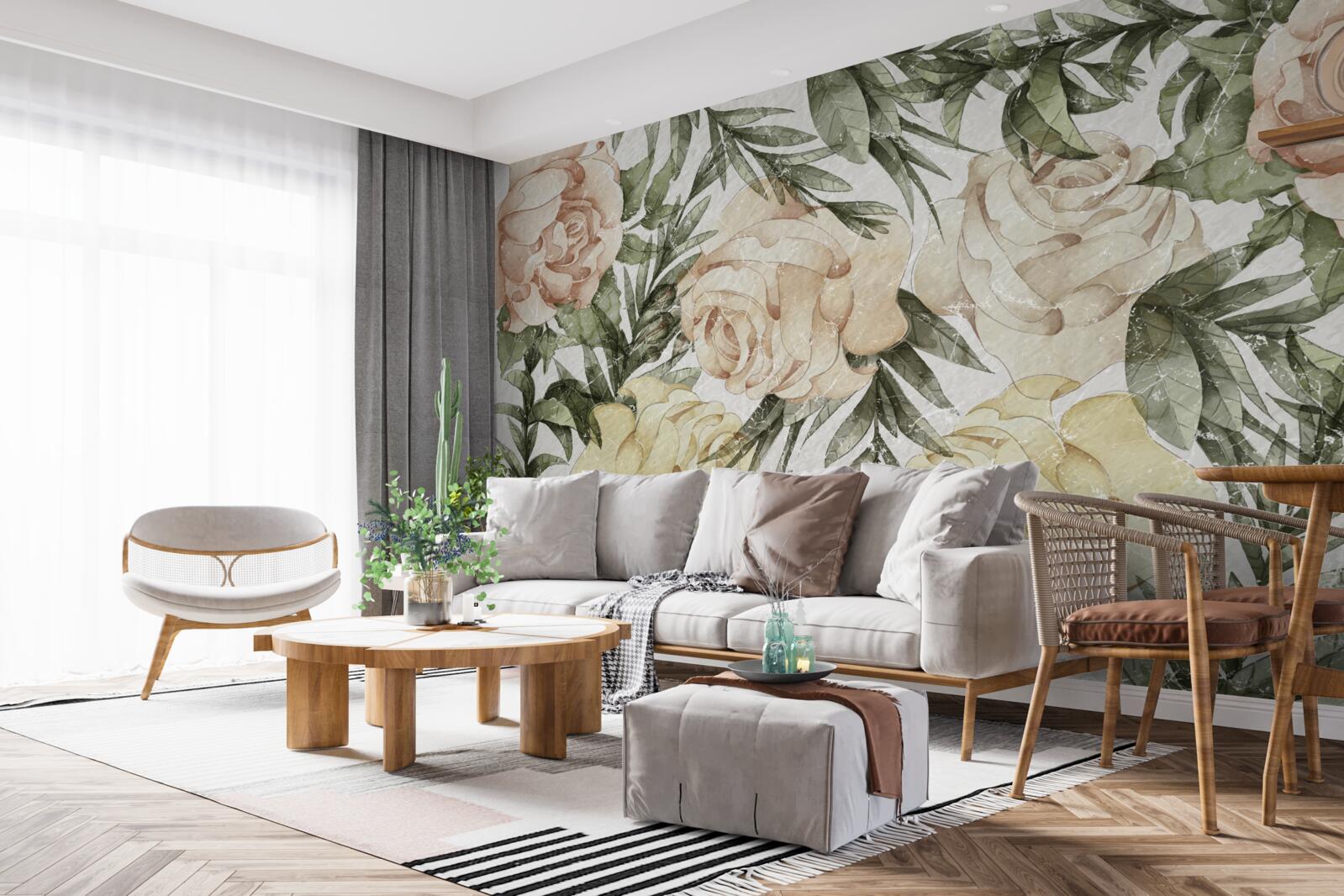 Fototapet trandafiri viu colorați