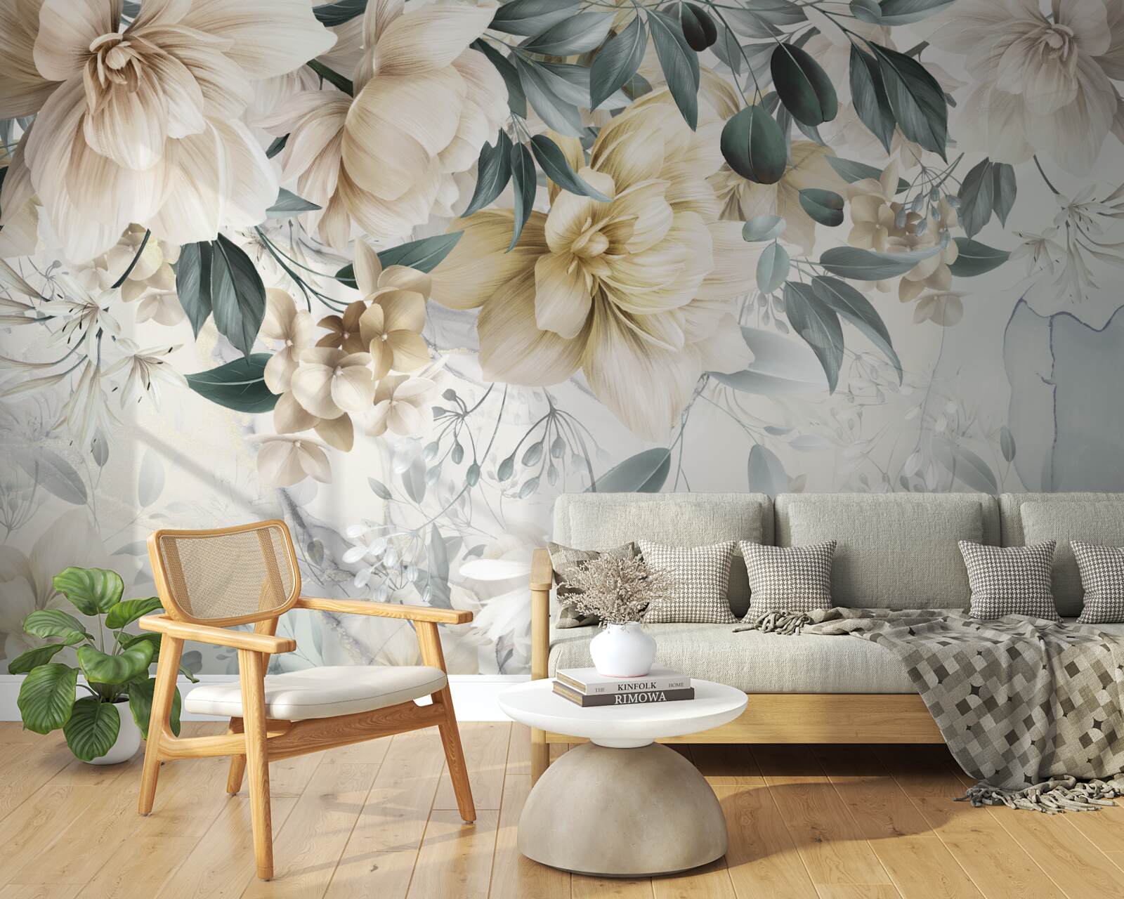 Fototapet flori în nuanțe delicate