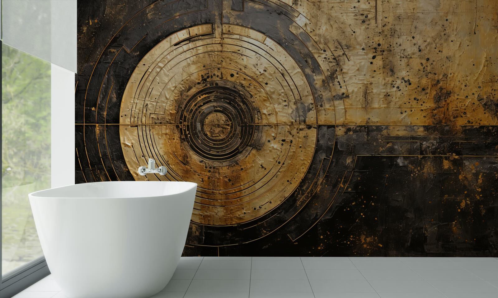 Fototapet accente aurii pe un fundal negru