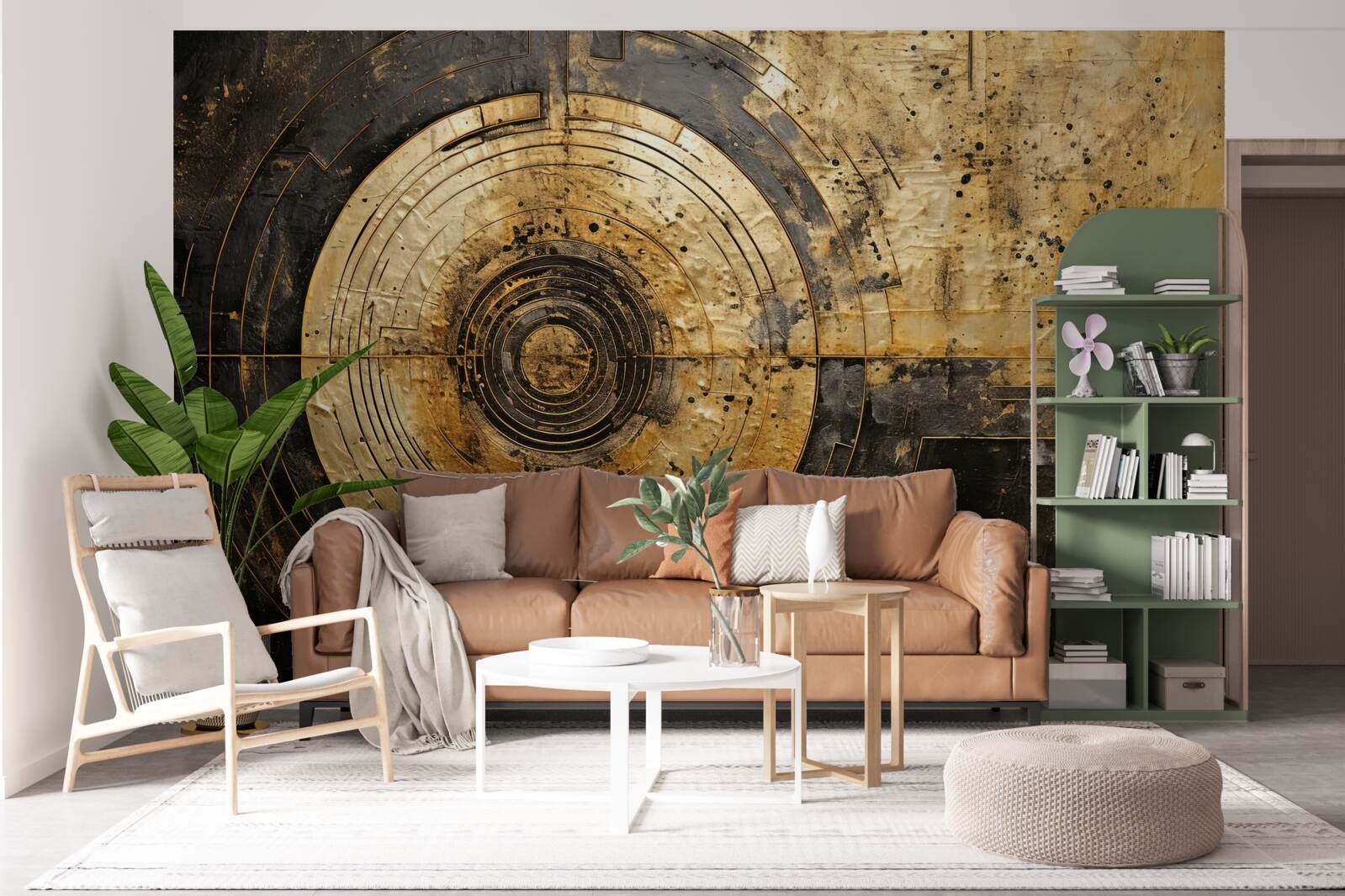 Fototapet accente aurii pe un fundal negru