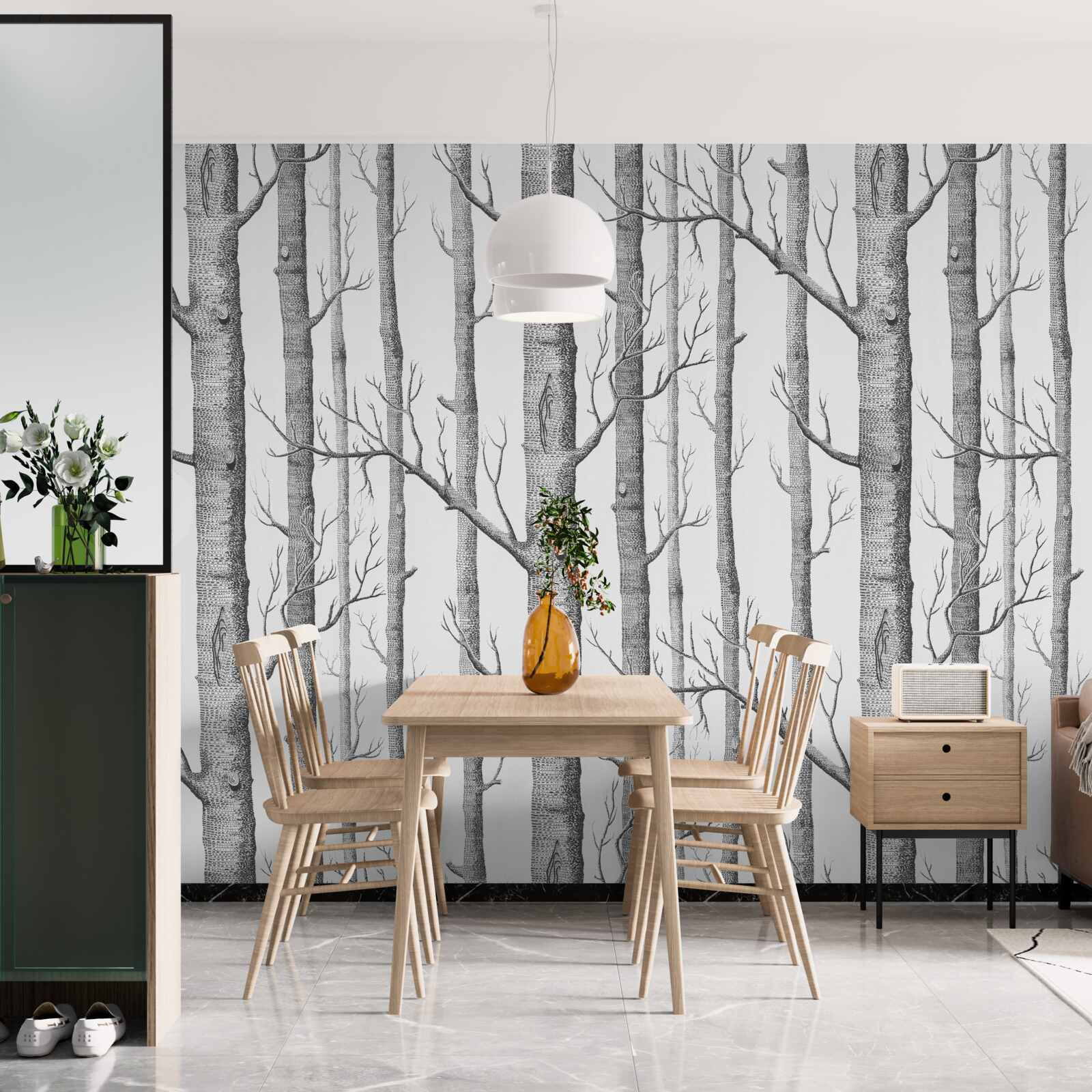 Fototapet copaci fără frunze