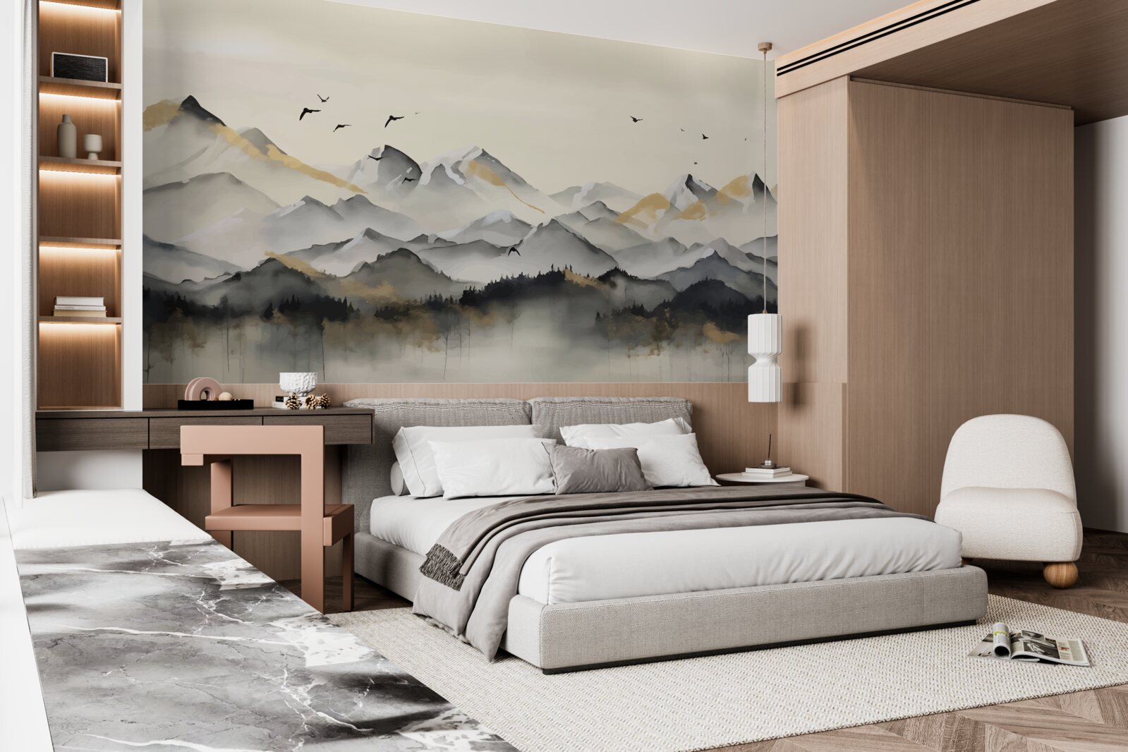 Fototapet munți cețoși