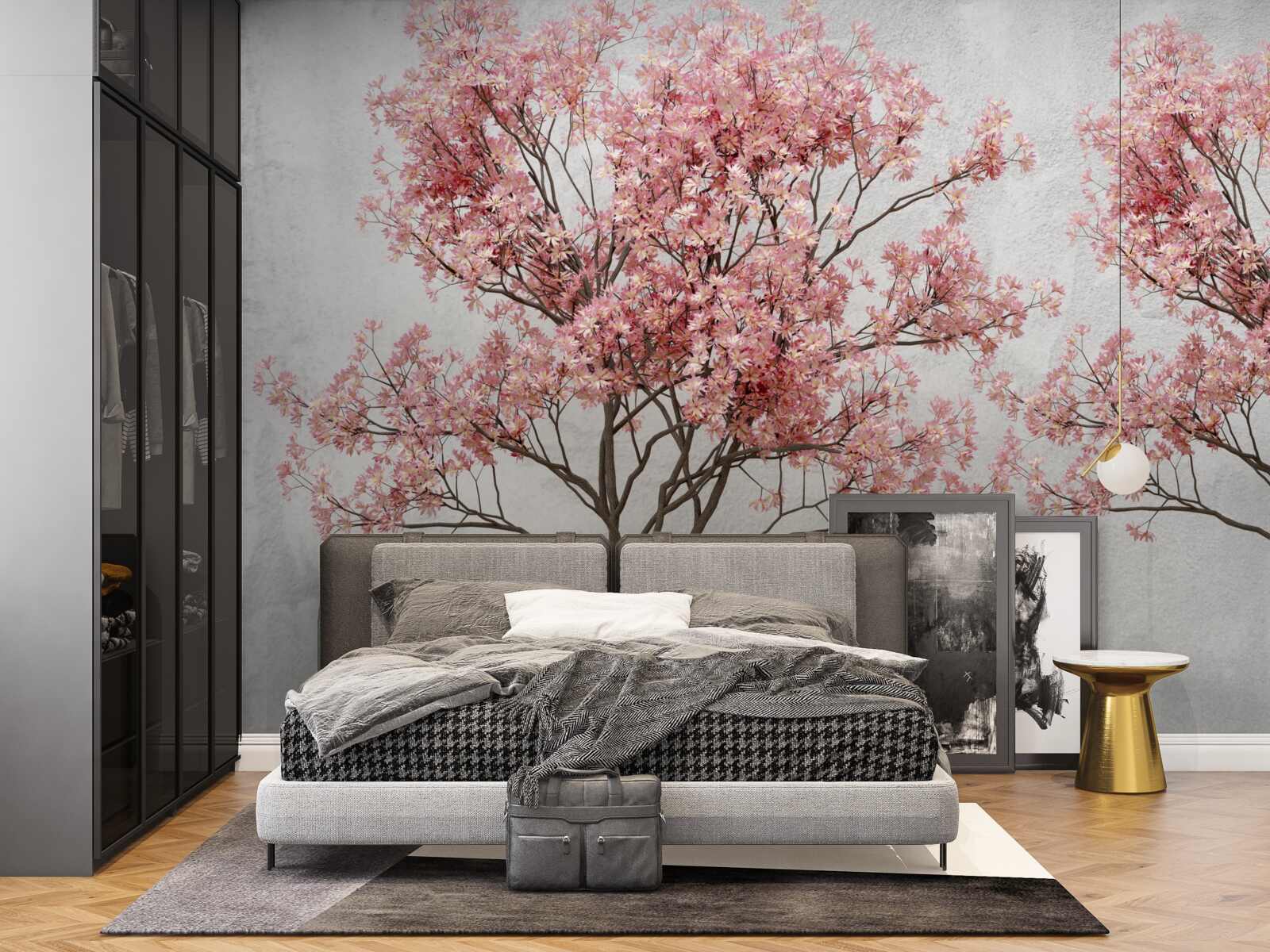 Fototapet ceața dimineții înconjoară florile roz sakura