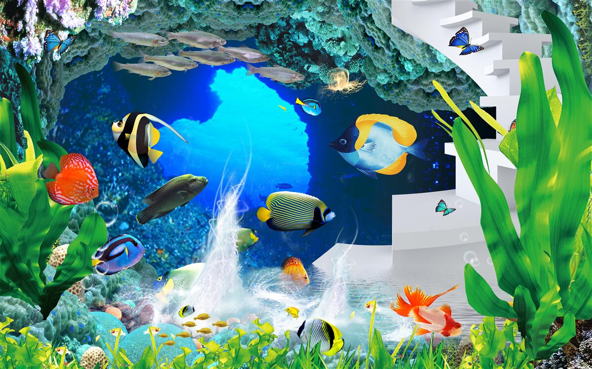 Fototapet locuitori ai adâncurilor subacvatice