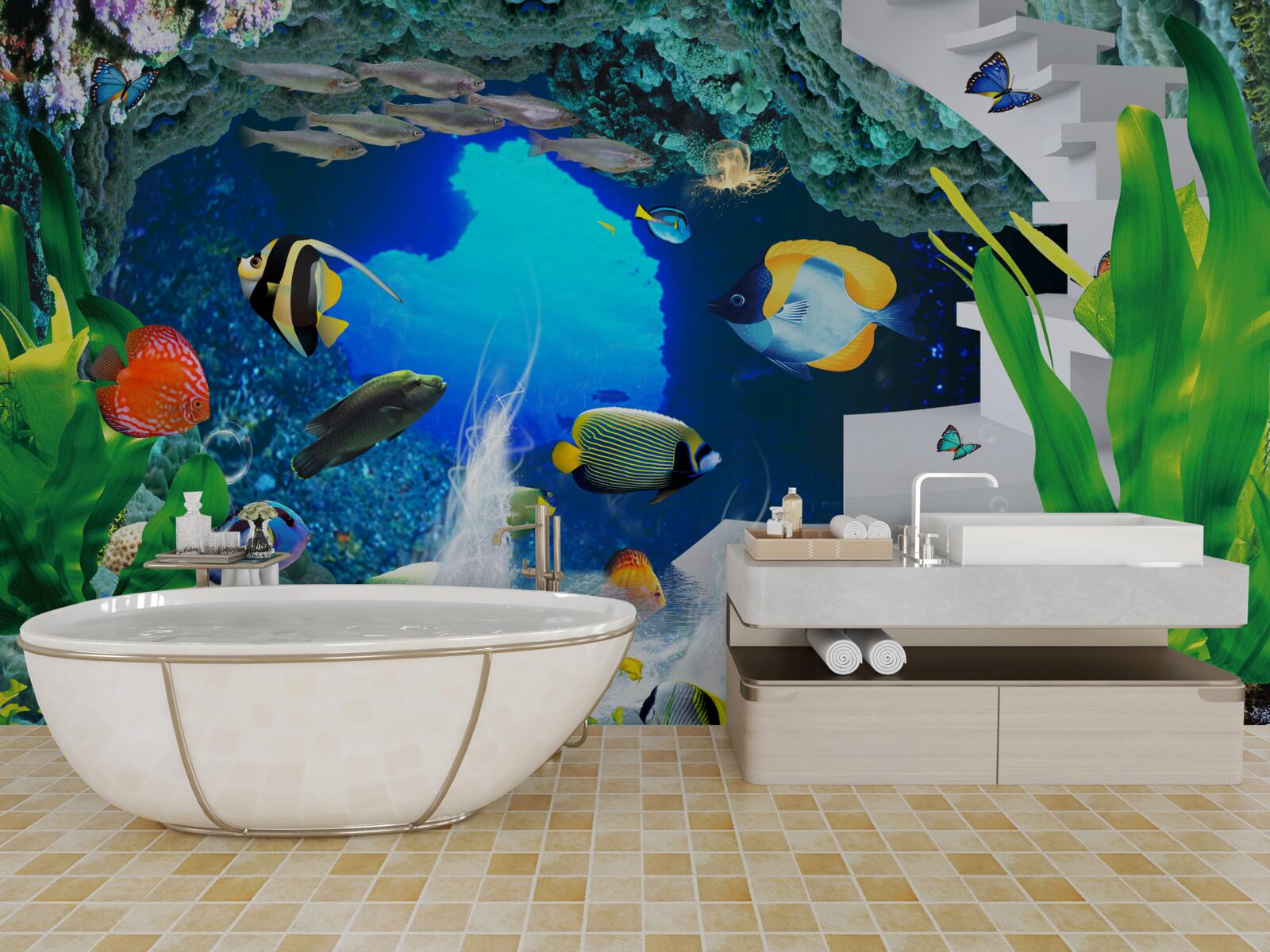 Fototapet locuitori ai adâncurilor subacvatice