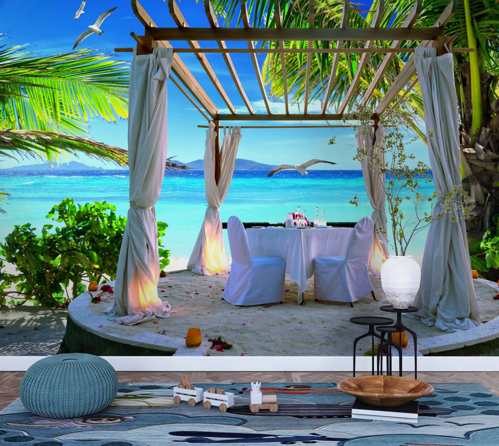 Fototapet masă de plajă