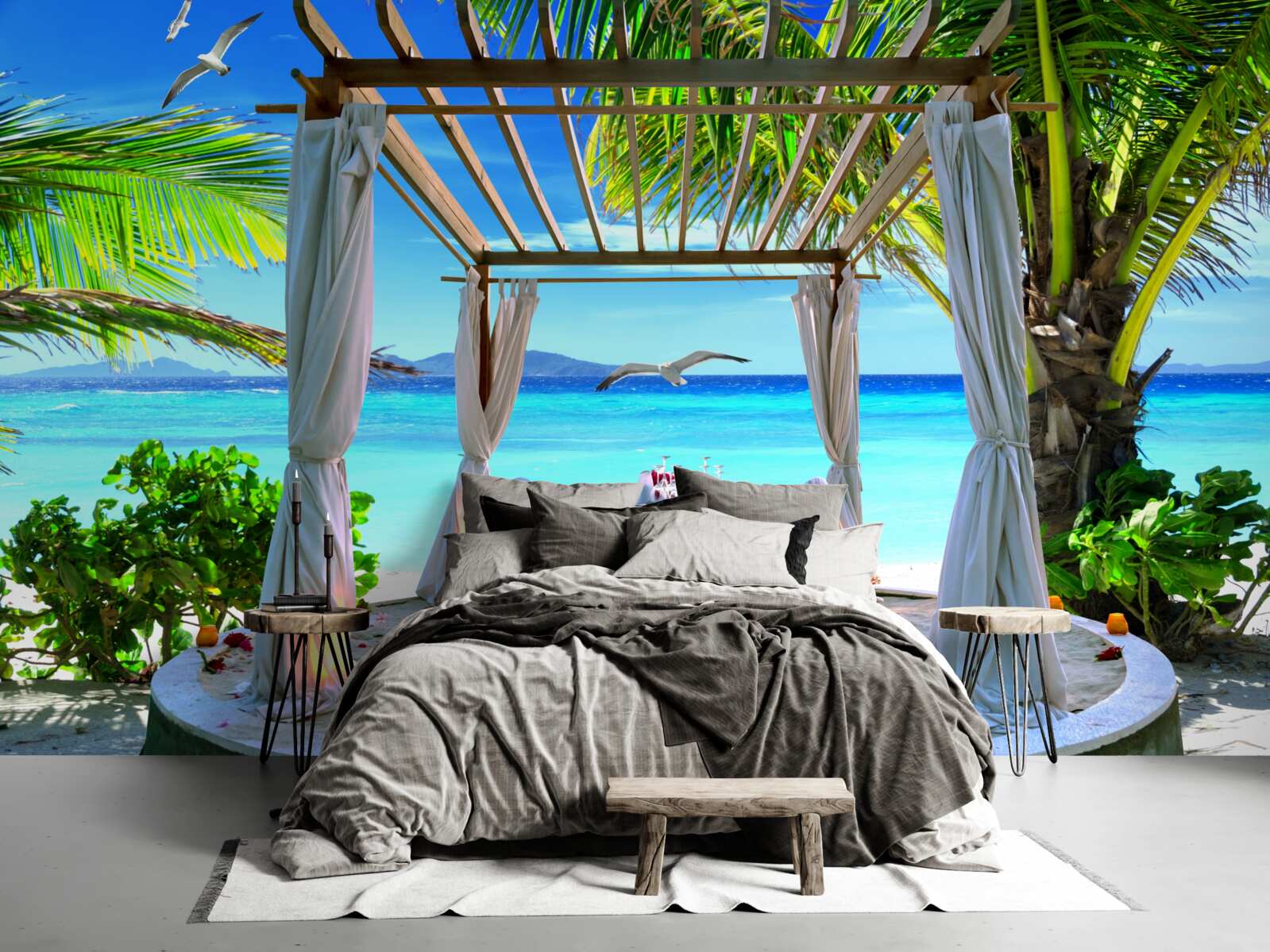 Fototapet masă de plajă