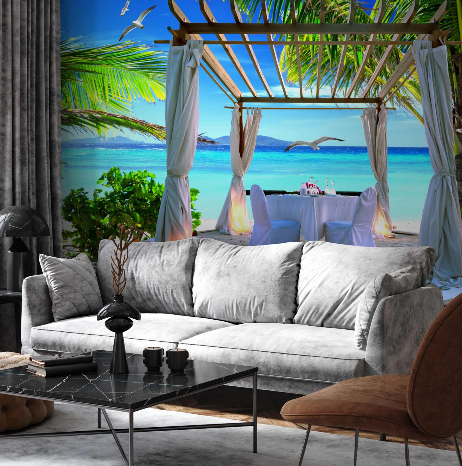 Fototapet masă de plajă