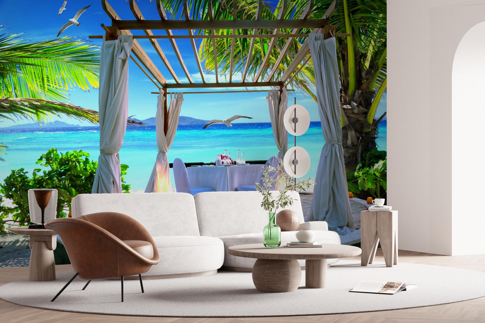 Fototapet masă de plajă