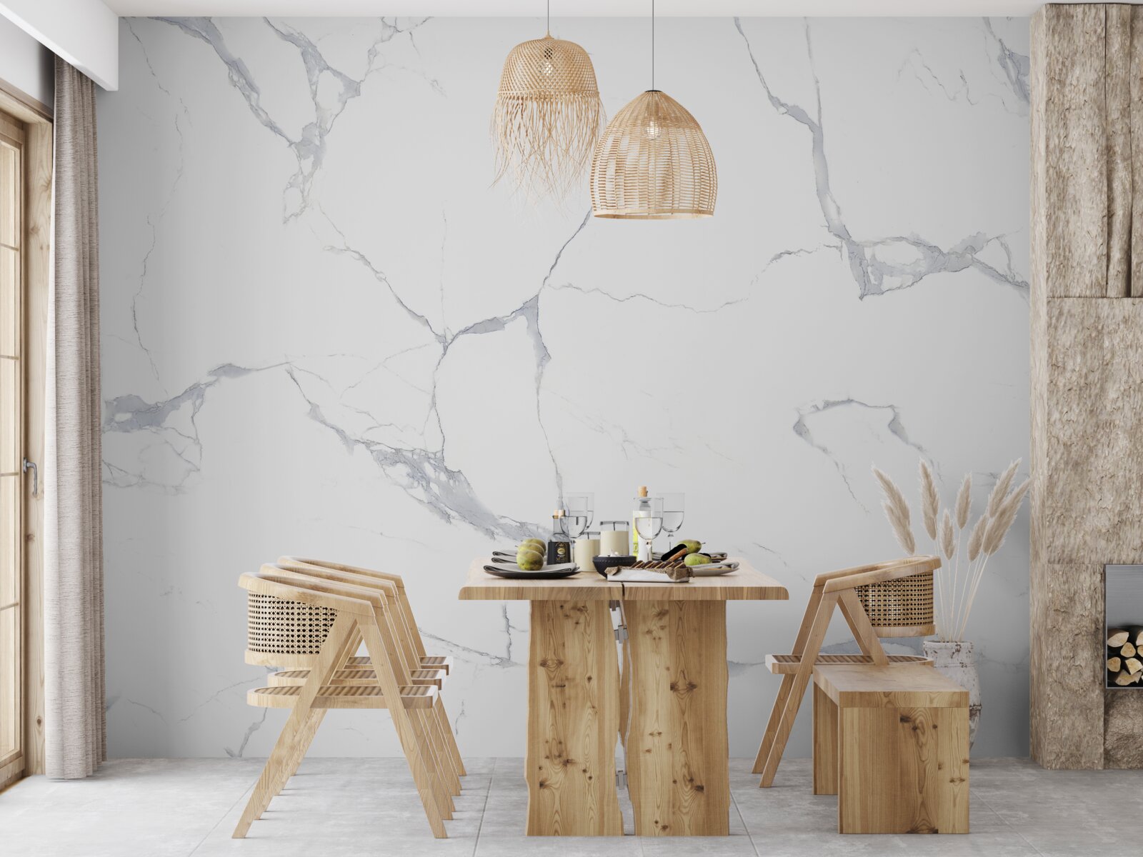 Fototapet plăci de porțelan alb