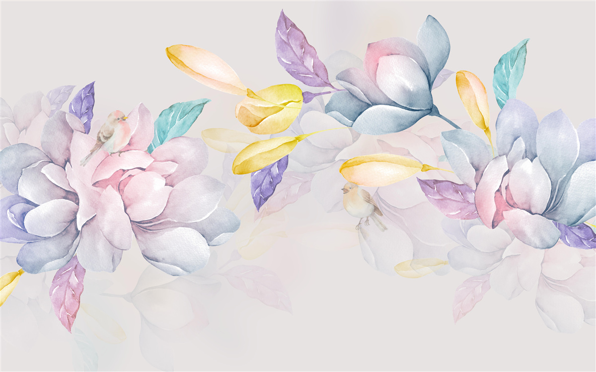 Fototapet ramură cu flori roșii strălucitoare