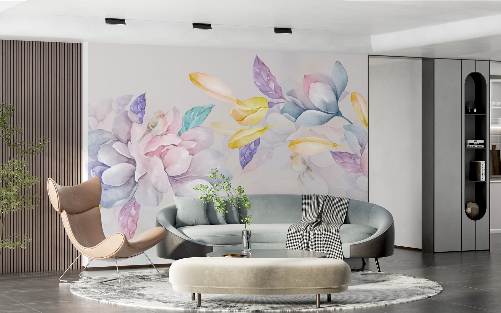 Fototapet ramură cu flori roșii strălucitoare