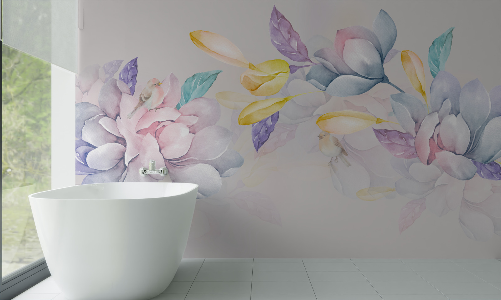 Fototapet ramură cu flori roșii strălucitoare