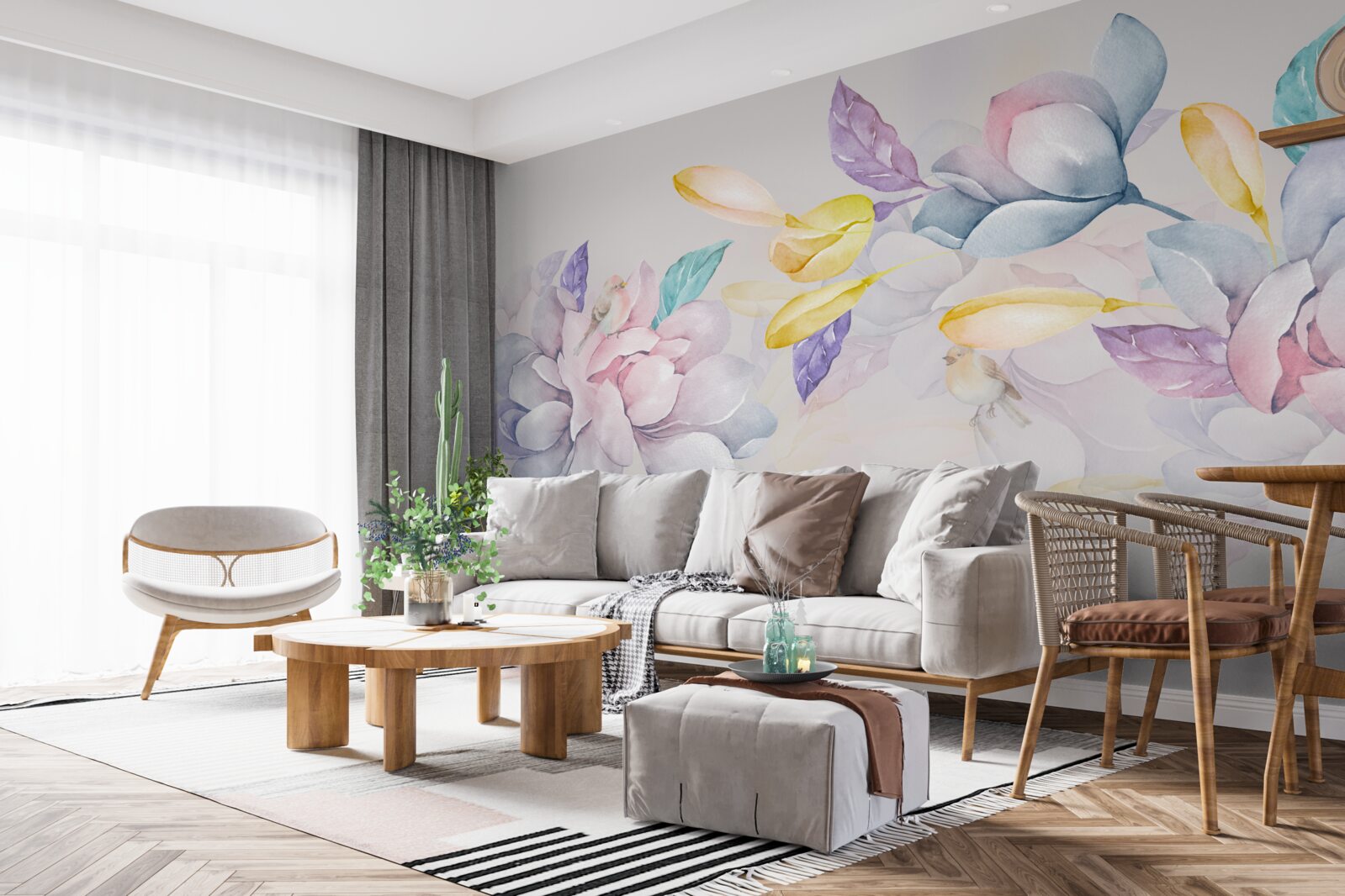 Fototapet ramură cu flori roșii strălucitoare