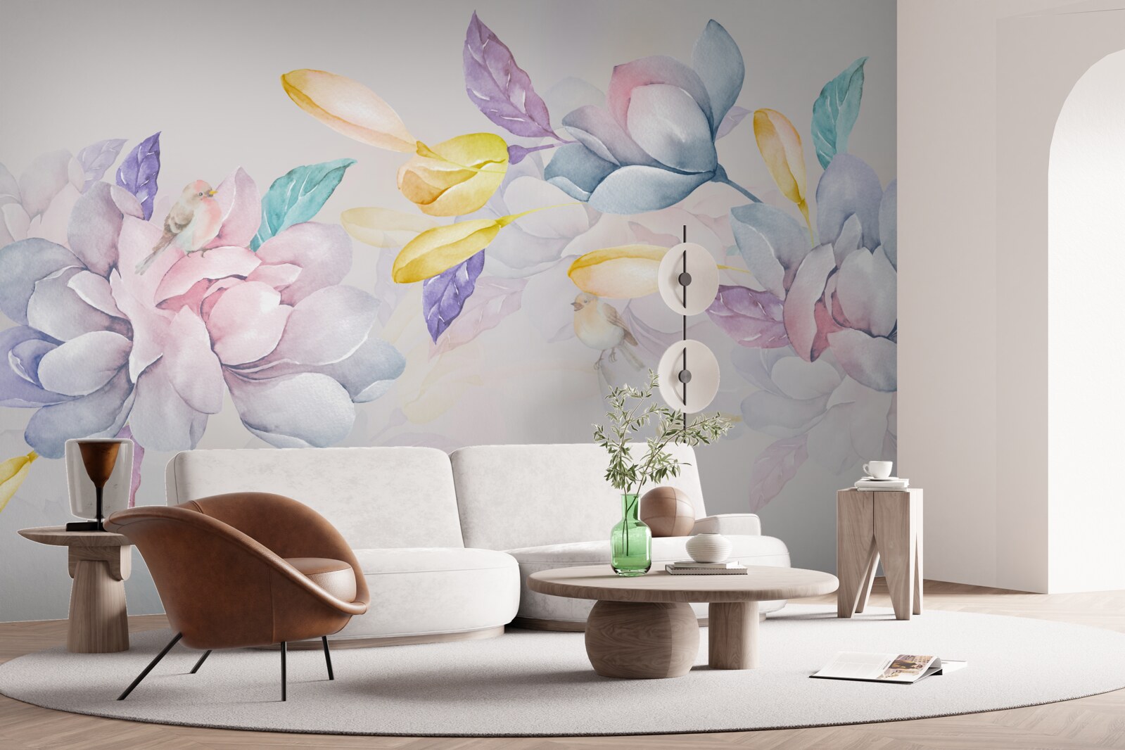 Fototapet ramură cu flori roșii strălucitoare