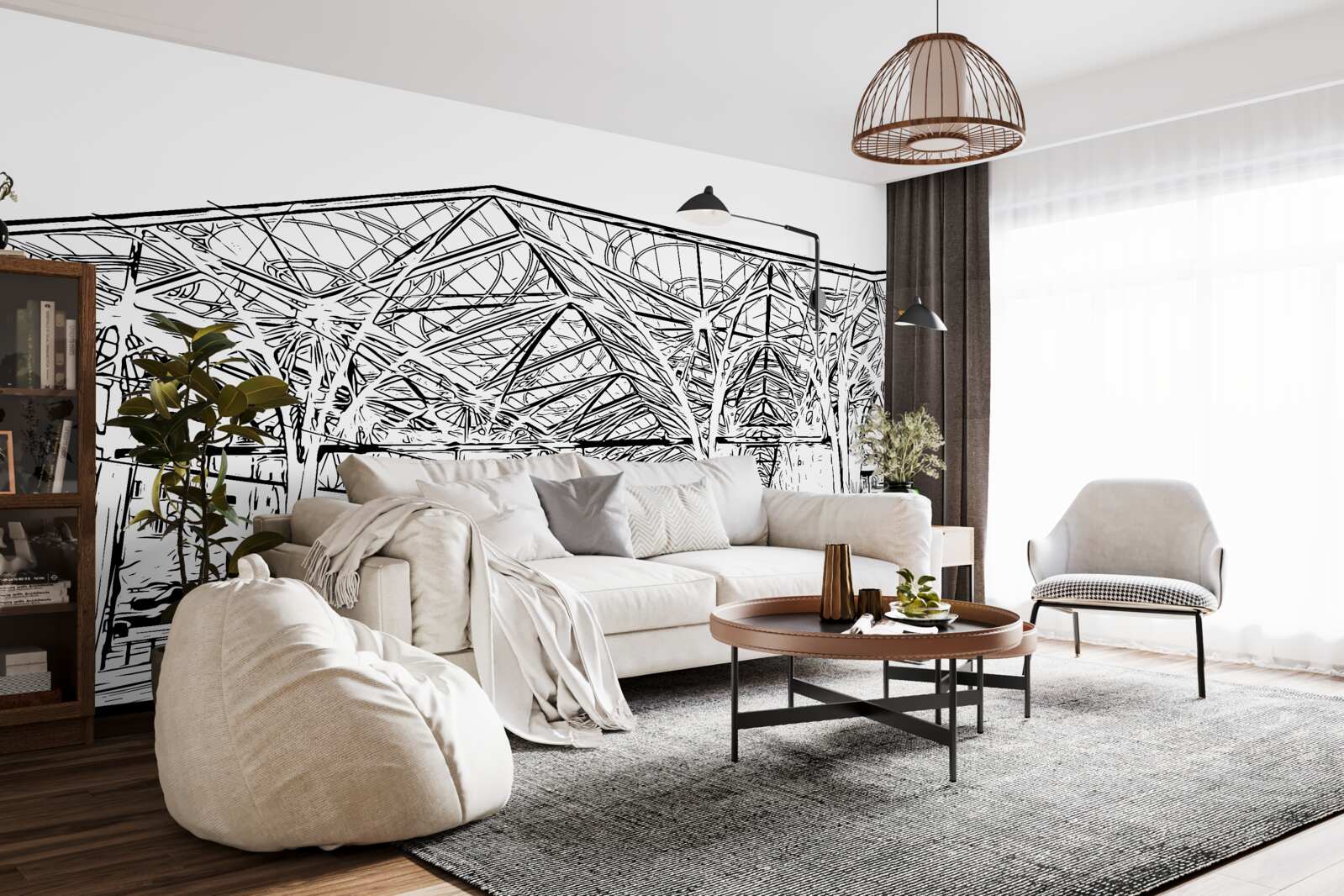 Fototapet stația de cale ferată și trenurile prezentate în fotografie