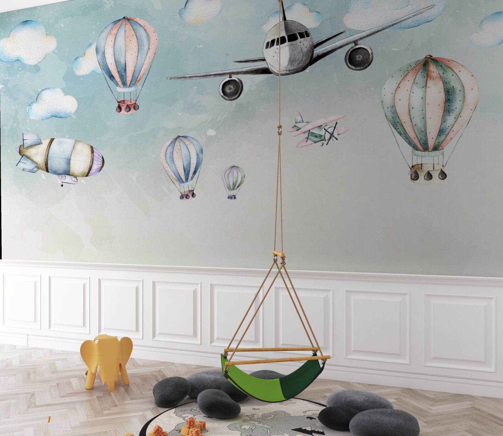 Fototapet diferite tipuri de transport aerian