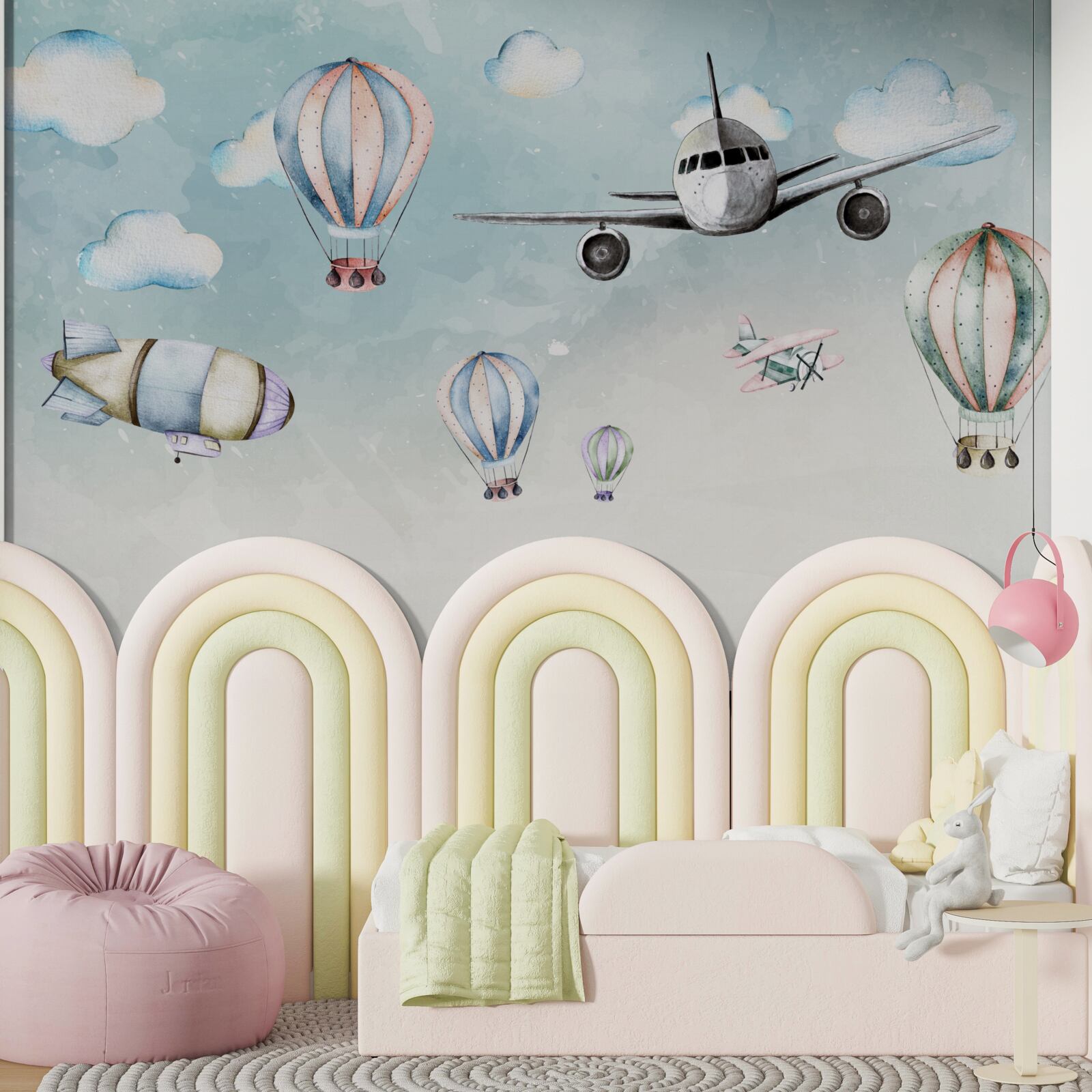 Fototapet diferite tipuri de transport aerian