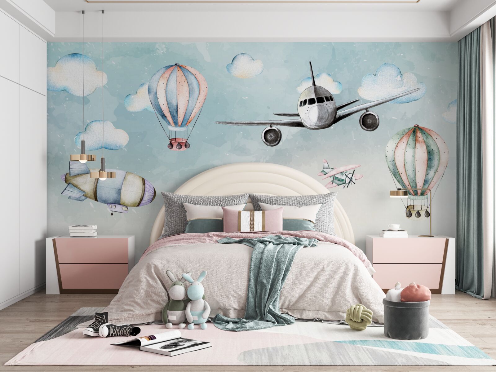 Fototapet diferite tipuri de transport aerian