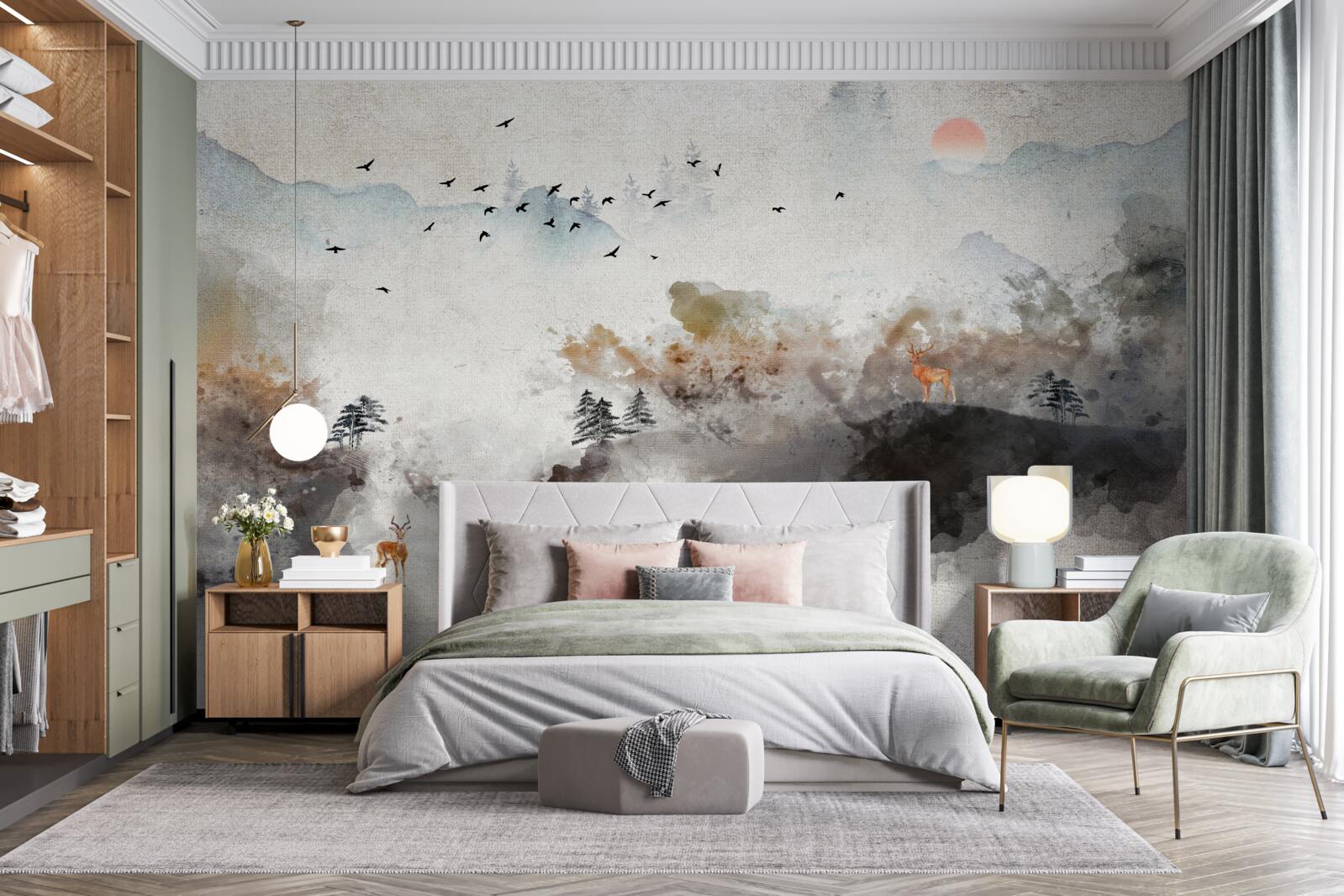 Fototapet priveliște uluitoare de toamnă la apus