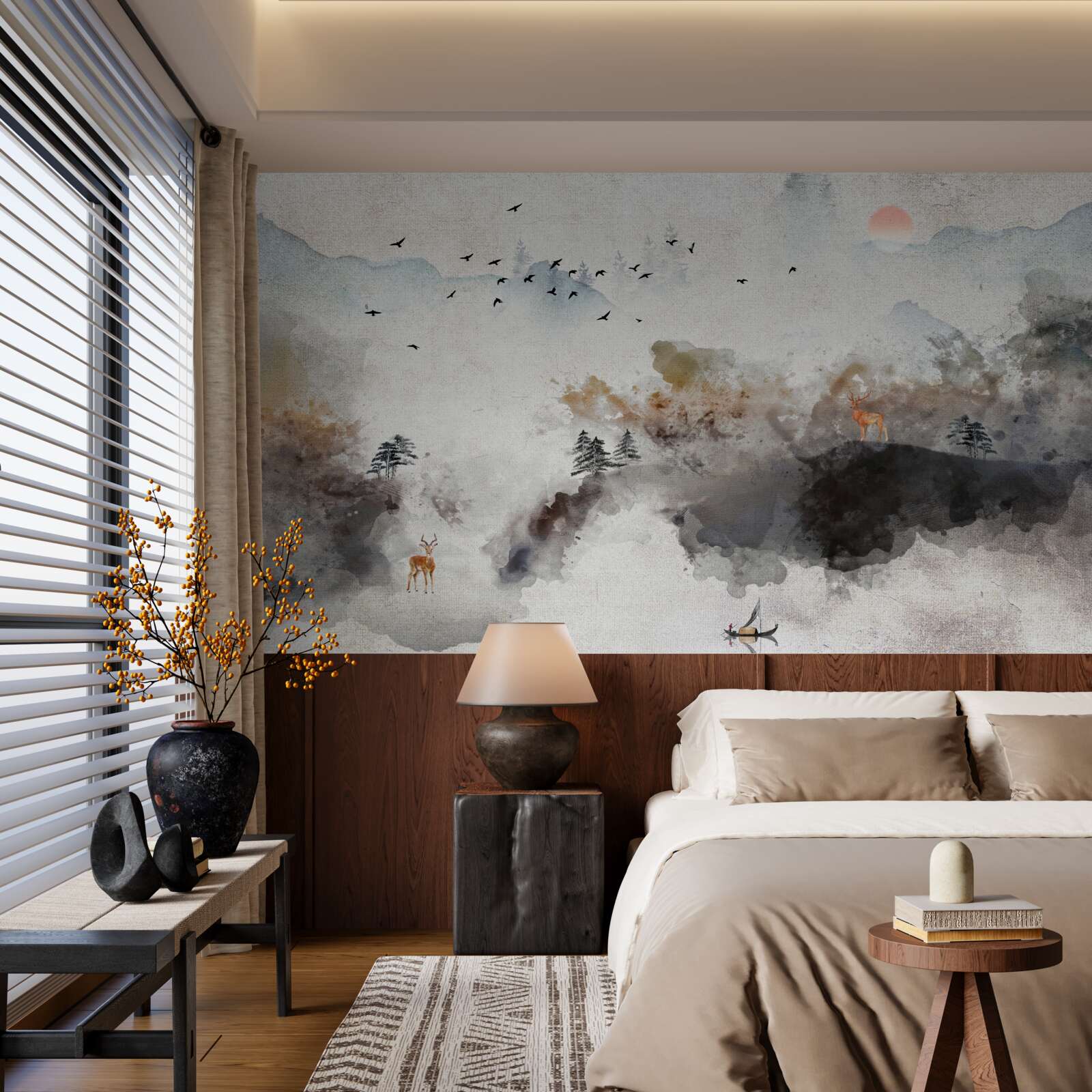 Fototapet priveliște uluitoare de toamnă la apus