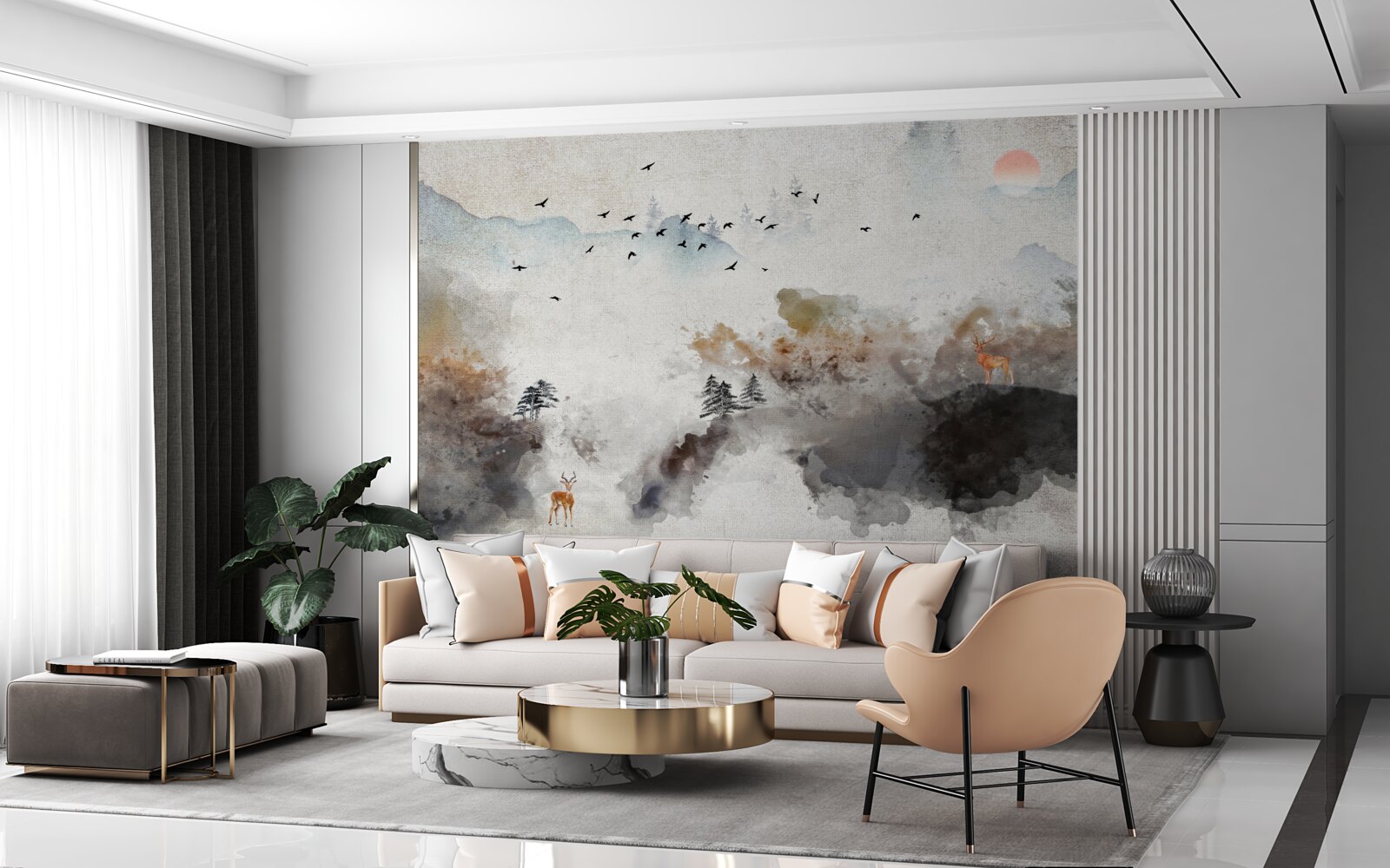 Fototapet priveliște uluitoare de toamnă la apus