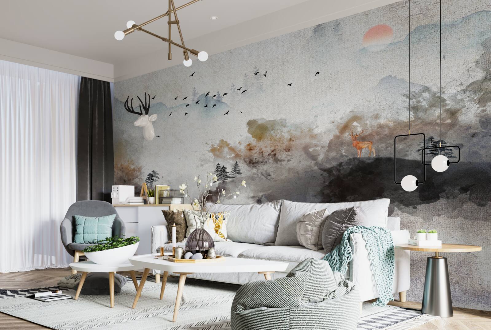 Fototapet priveliște uluitoare de toamnă la apus