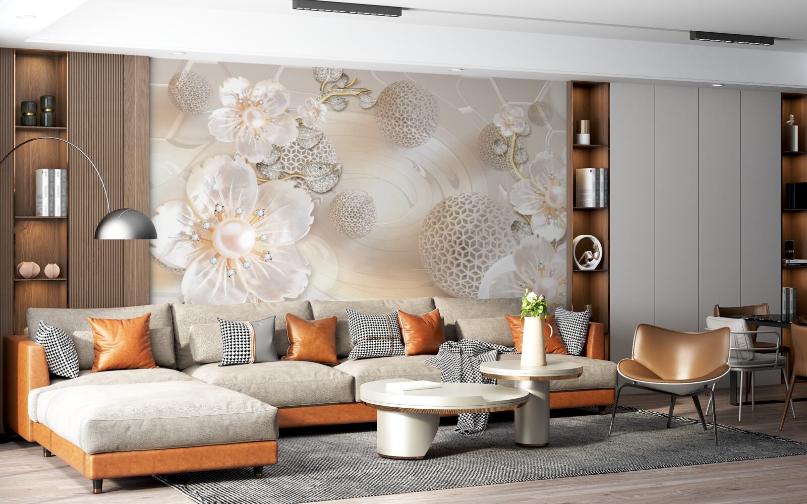 Fototapet bile plutitoare luminoase și ghirlande botanice ușoare