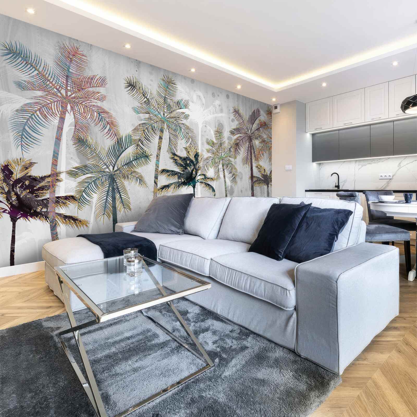 Fototapet ploaie torențială printre palmieri