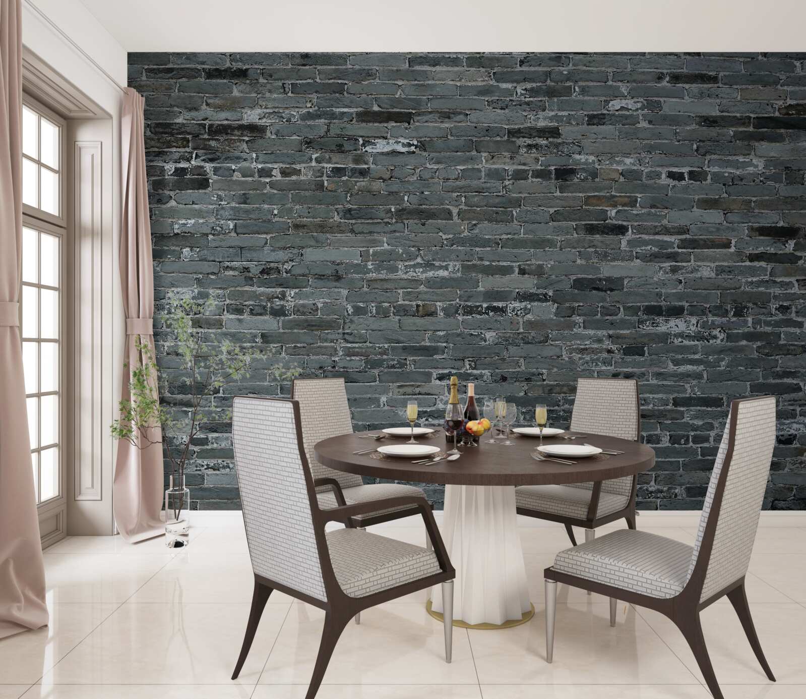 Fototapet cărămidă gri mat