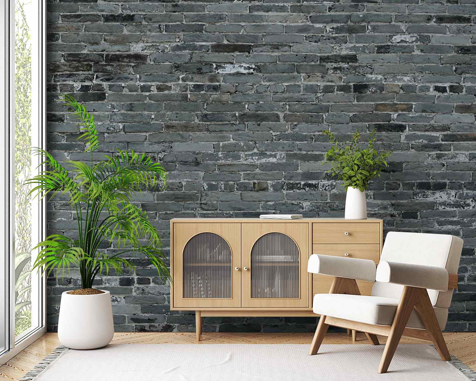 Fototapet cărămidă gri mat