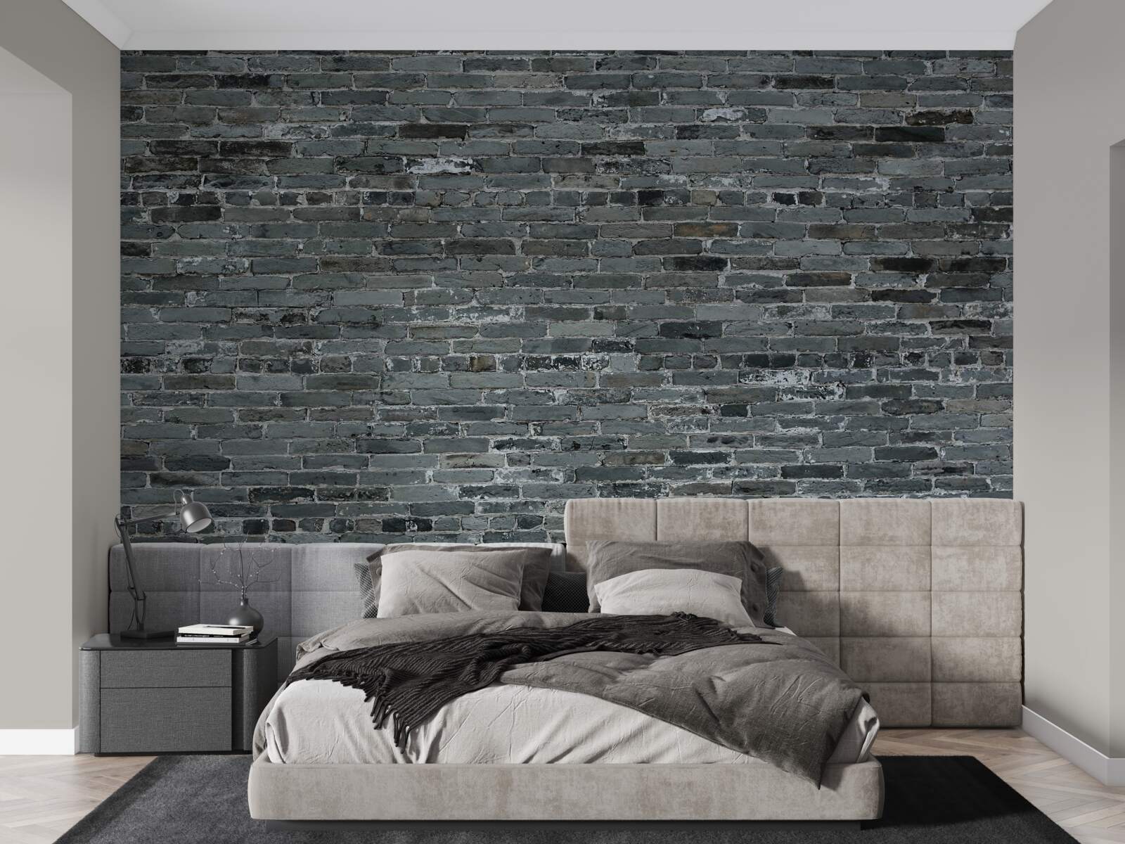 Fototapet cărămidă gri mat