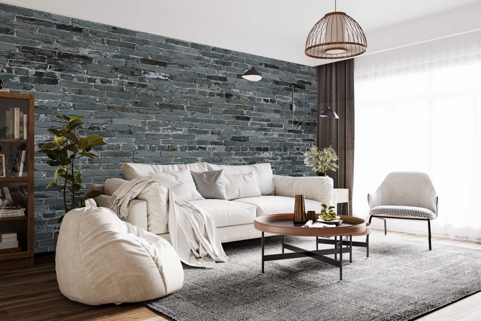 Fototapet cărămidă gri mat