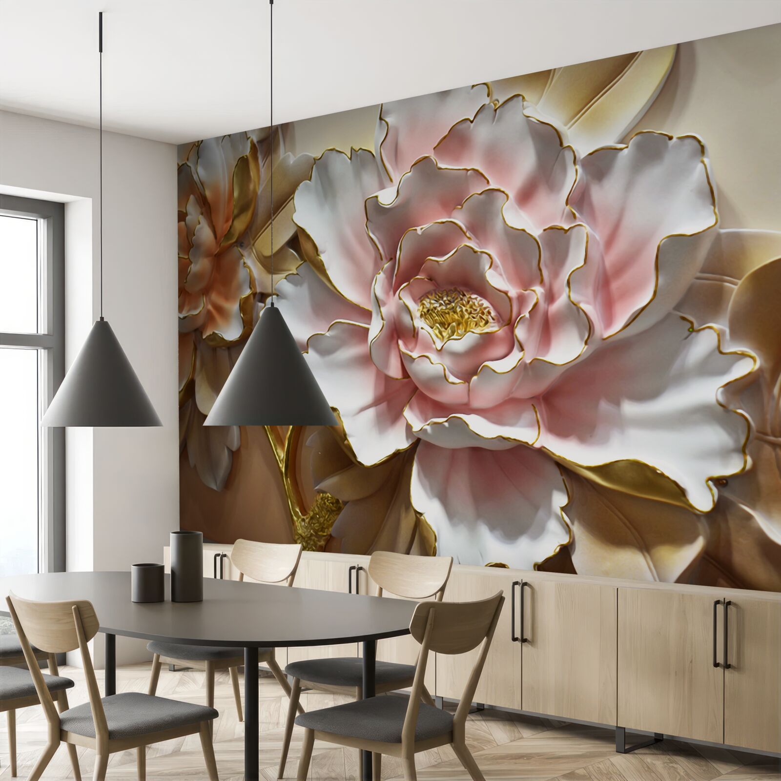 Fototapet mugurele de lotus s-a deschis în toată splendoarea sa