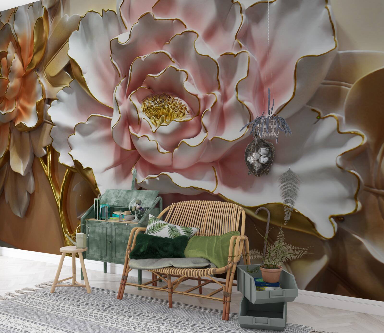 Fototapet mugurele de lotus s-a deschis în toată splendoarea sa