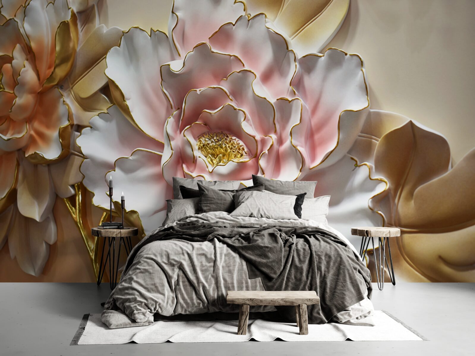 Fototapet mugurele de lotus s-a deschis în toată splendoarea sa