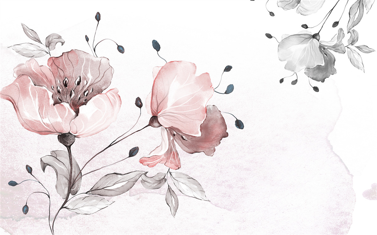 Fototapet flori delicate, grațioase, legănate de vânt