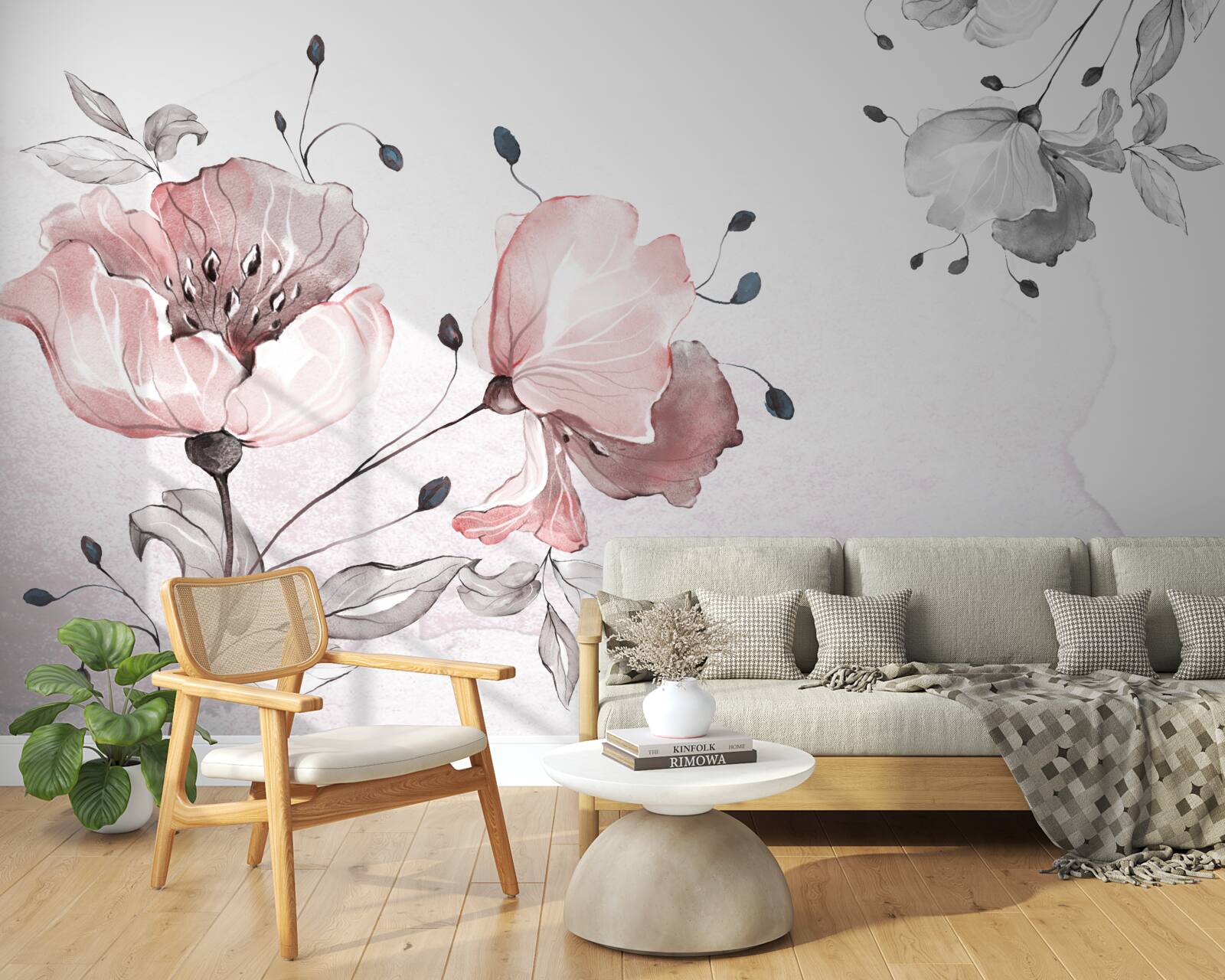 Fototapet flori delicate, grațioase, legănate de vânt