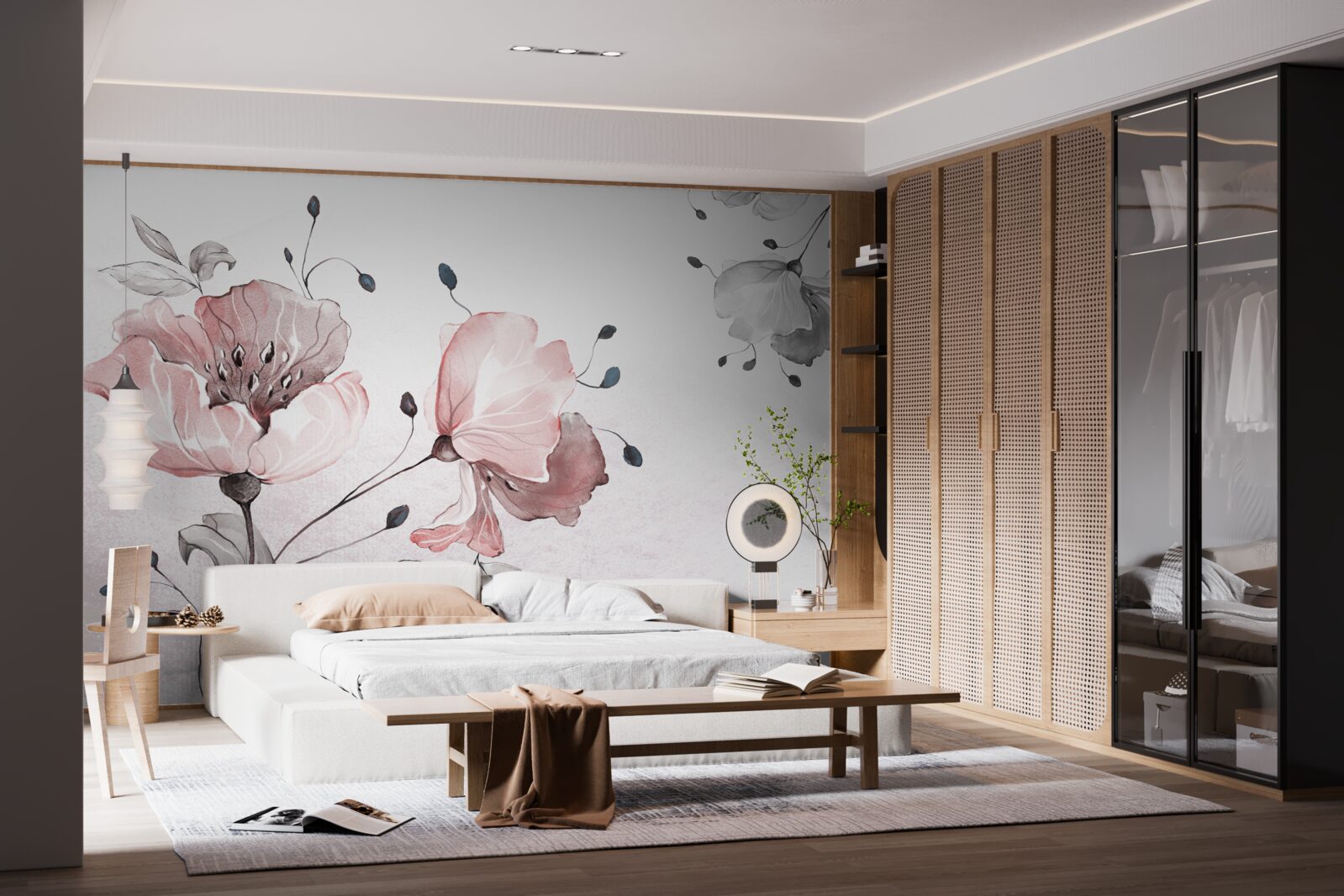 Fototapet flori delicate, grațioase, legănate de vânt