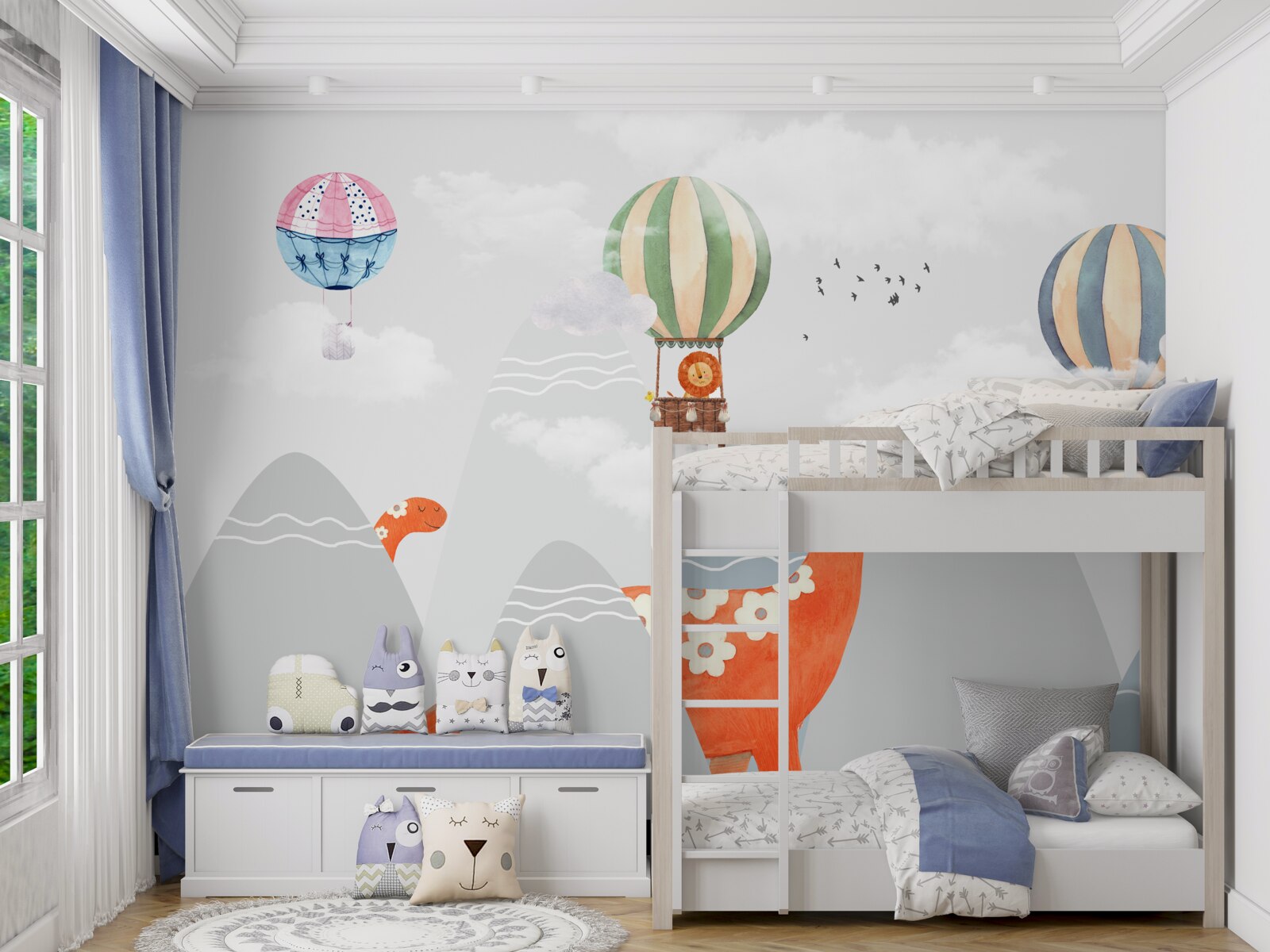 Fototapet dinozaurii rătăcesc printre munți