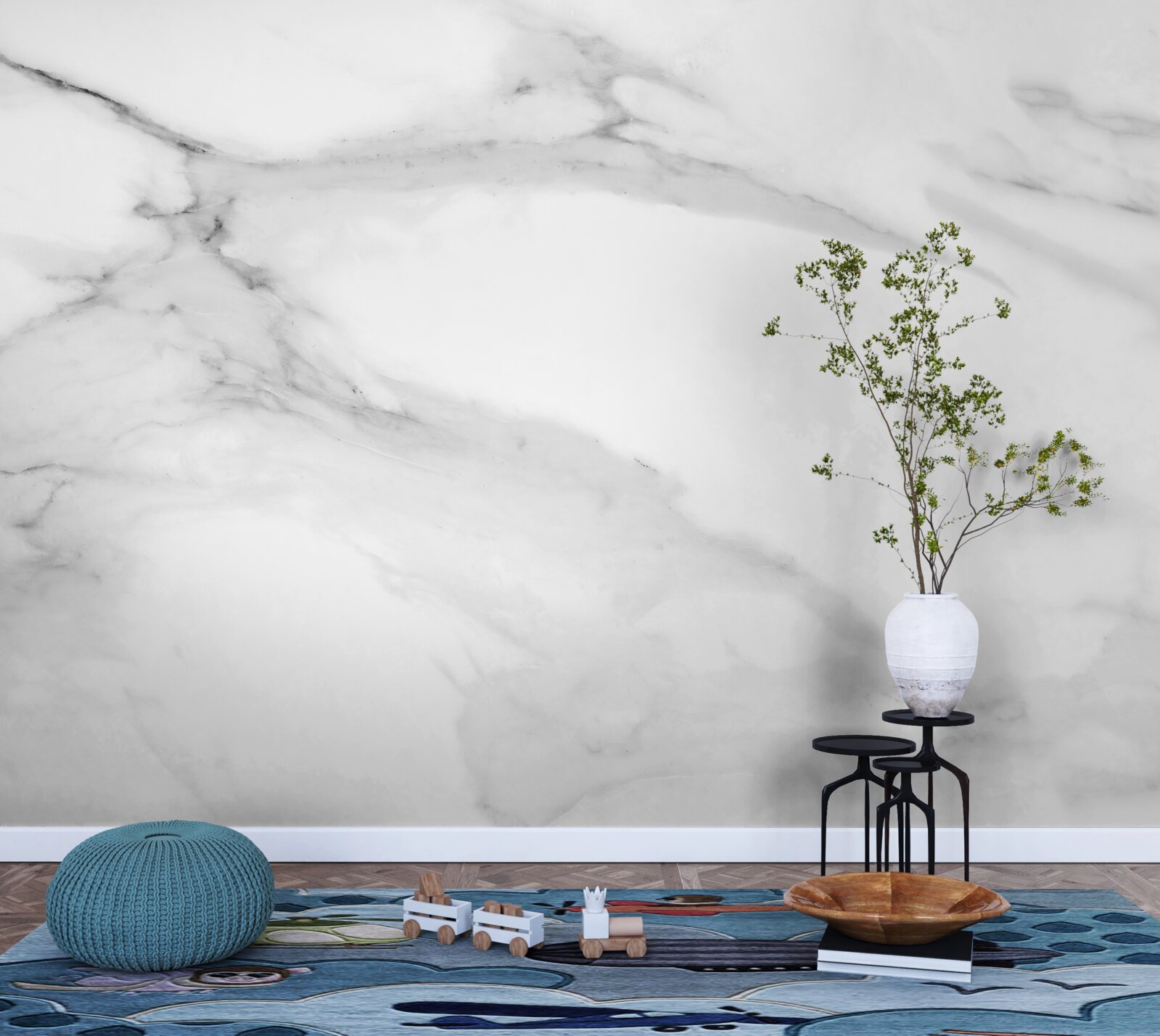 Fototapet cuplu gri-alb