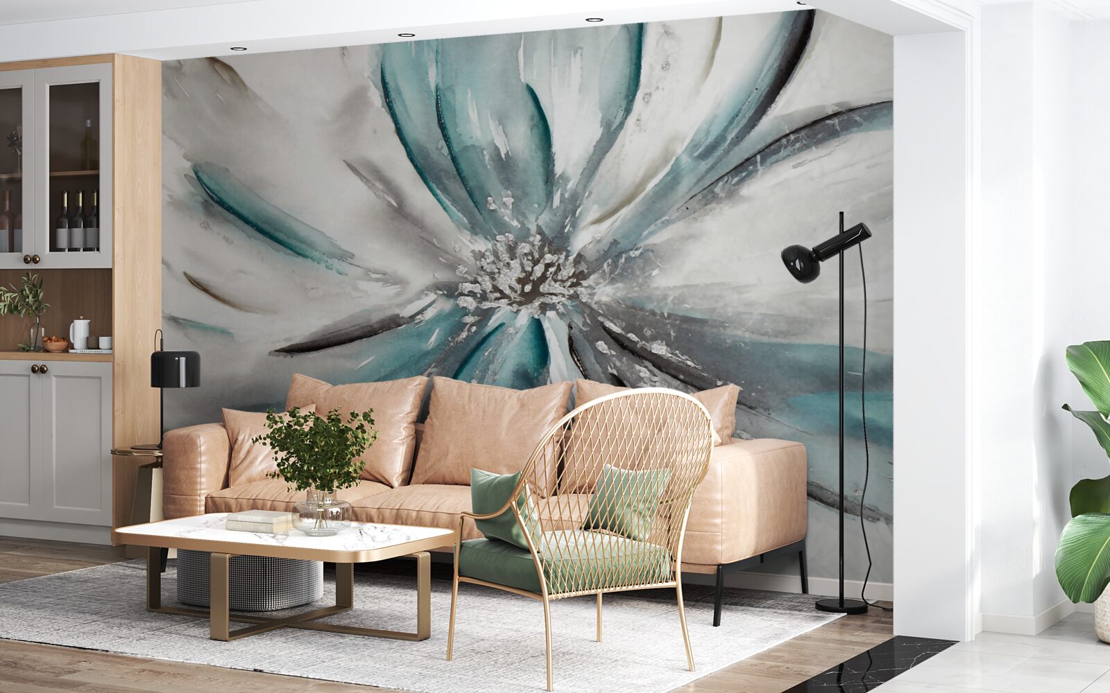 Fototapet petale delicate ale unui boboc deschis