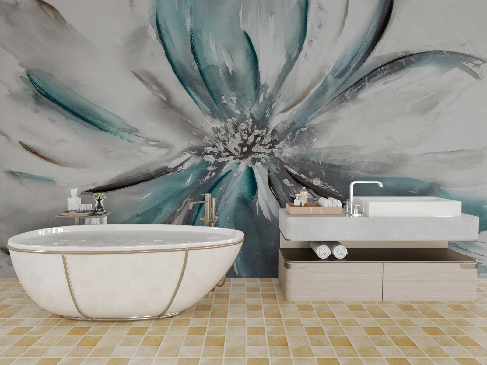 Fototapet petale delicate ale unui boboc deschis