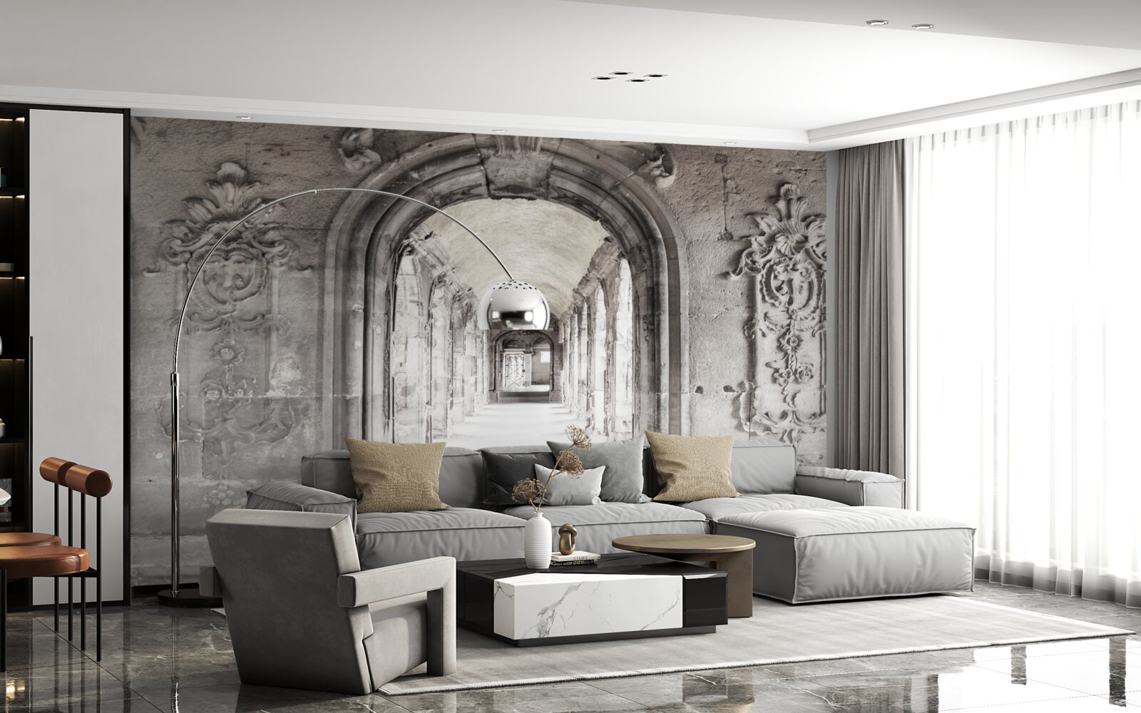 Fototapet nesfârșite formațiuni de piatră arcuite și netede