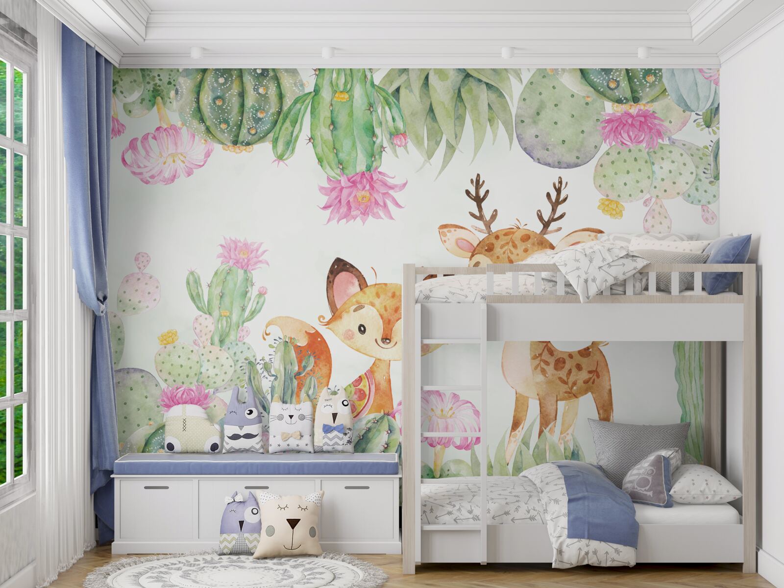 Fototapet vulpe mică și cerb tânăr