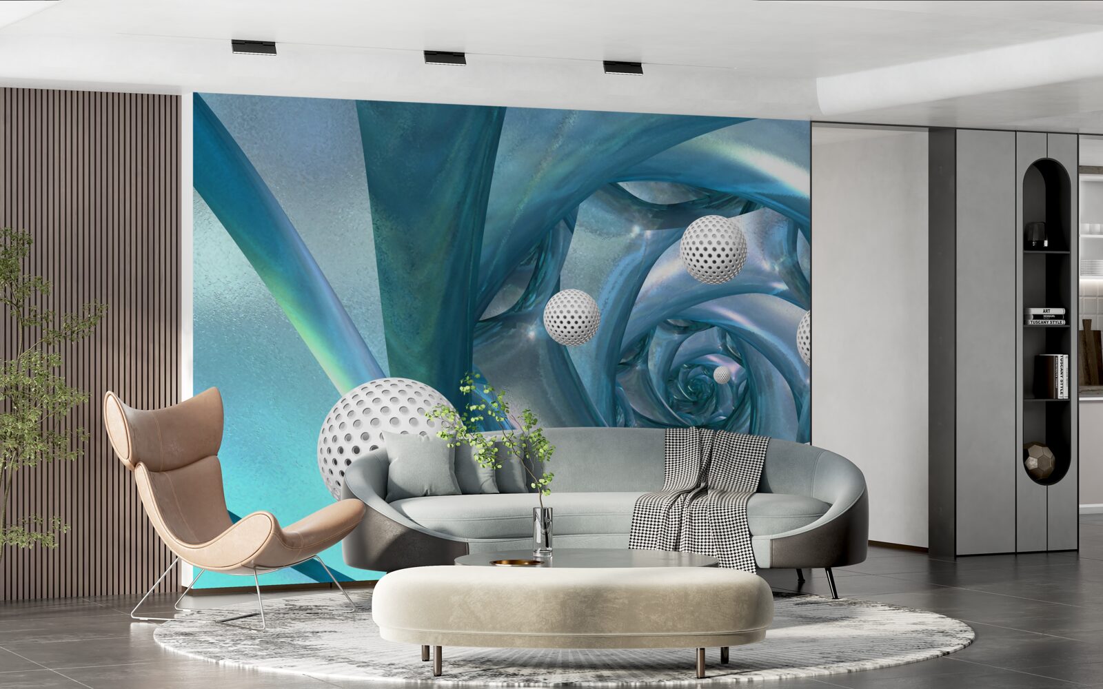 Fototapet în absența gravitației bilele sunt albe