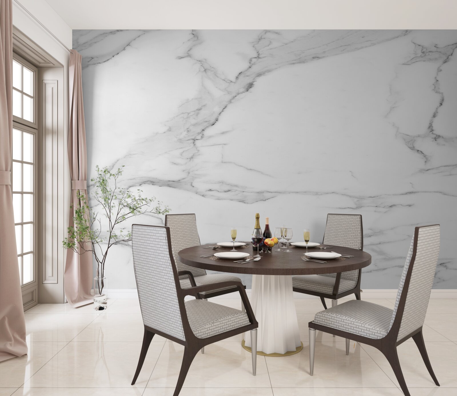 Fototapet afișarea norilor pe suprafața apei