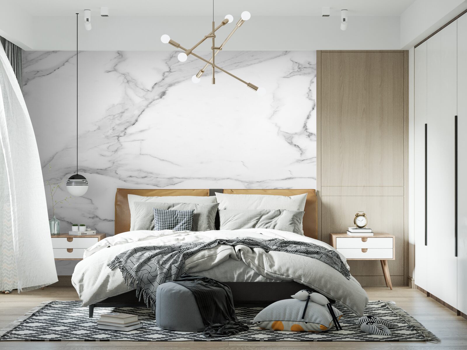 Fototapet afișarea norilor pe suprafața apei