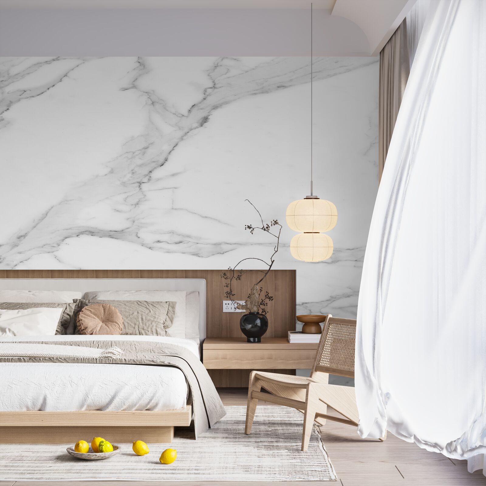 Fototapet afișarea norilor pe suprafața apei