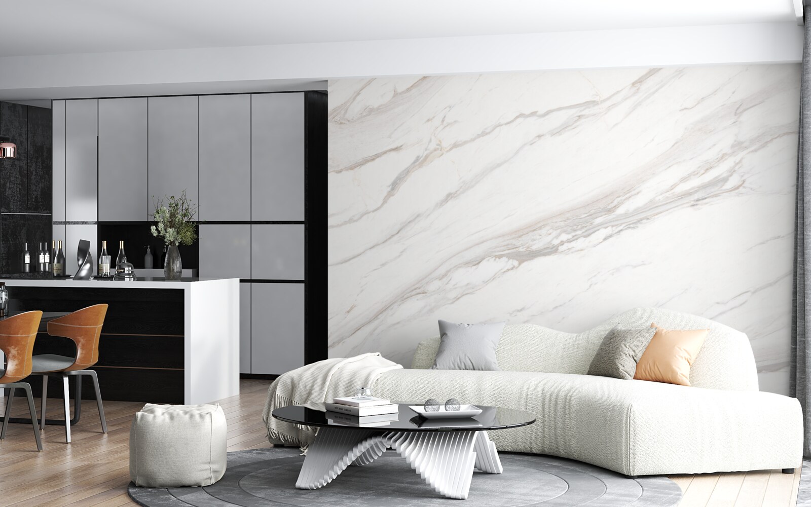 Fototapet marmură cu o nuanță delicată de auriu deschis